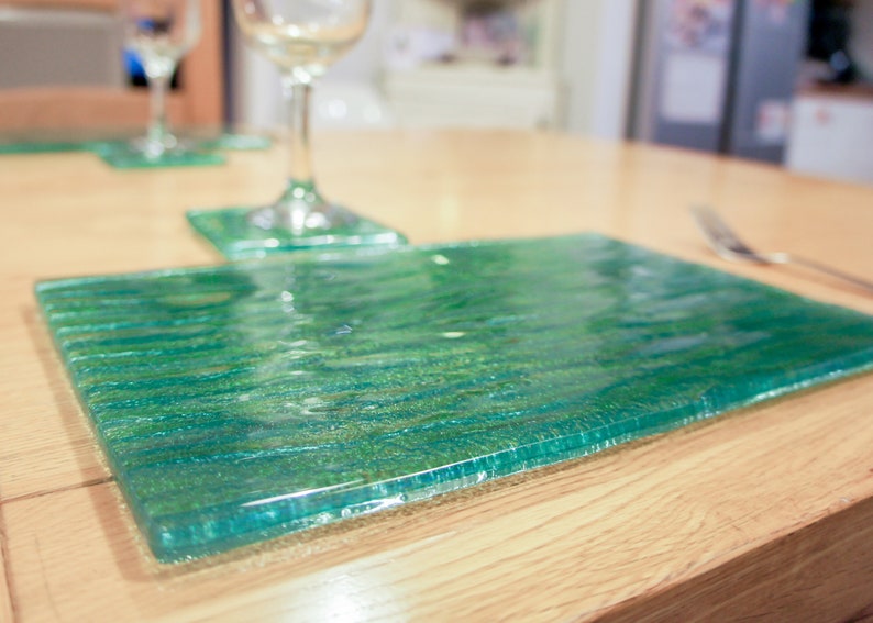 1 Placemat 1 Coaster Seabed Turquoise Placemat 30x20cm11 Etsy UK
