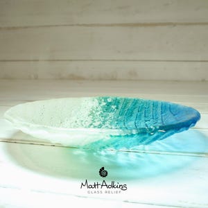 paradise beach fused glass decorative bowl 20cm / 8"