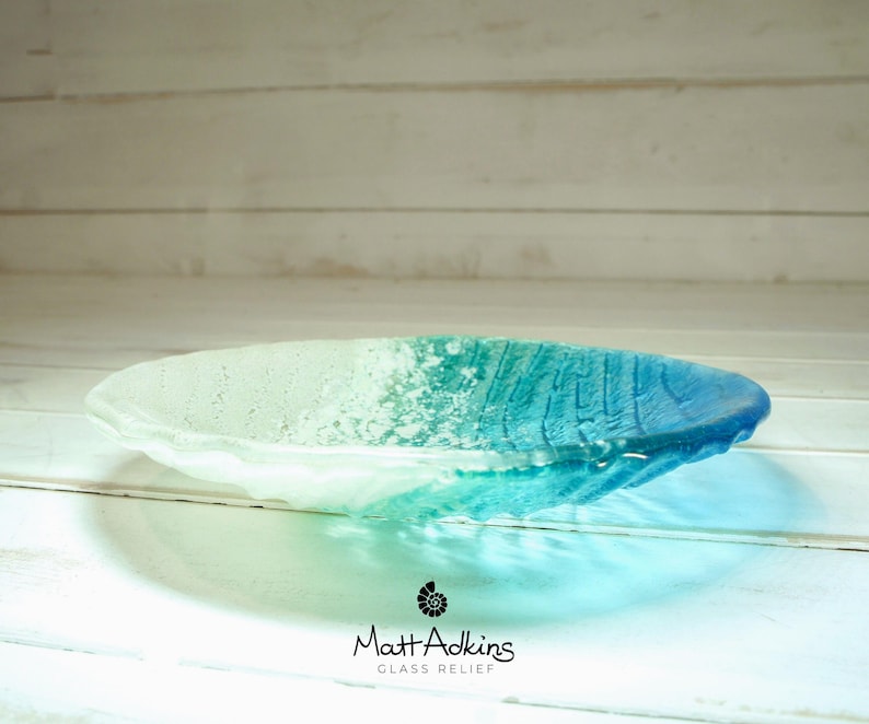 paradise beach fused glass decorative bowl 20cm / 8"