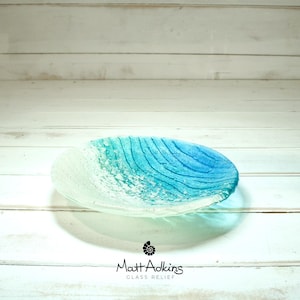 paradise beach fused glass decorative bowl 20cm / 8"