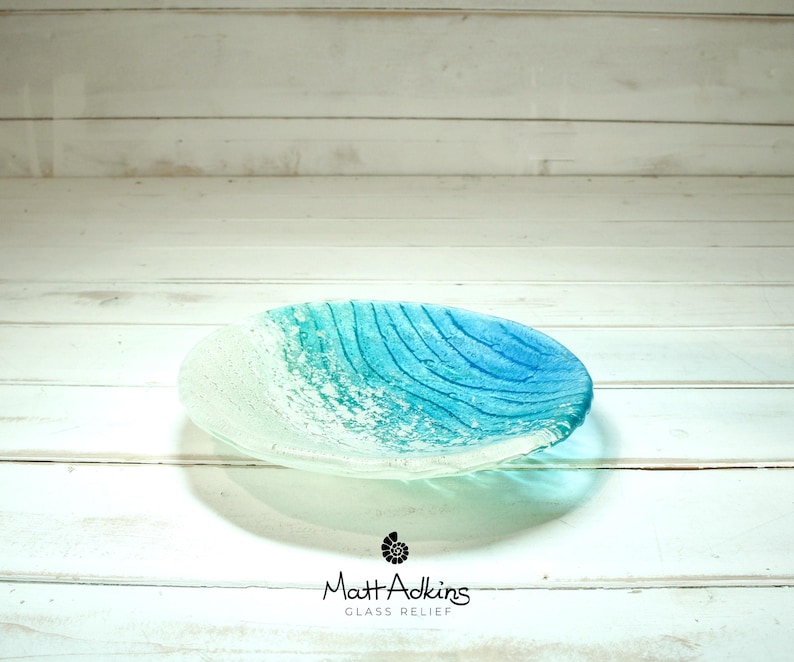 paradise beach fused glass decorative bowl 20cm / 8"