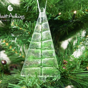 2 to 6 medium lime green trees, hanging lime green Christmas Decoration, 12cm/3 3/4"tall-glass tree Christmas tree decoration