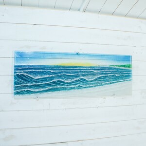 Extra Large Art
Panoramic Wall Art
Blue Teal Sunset
Wave Wall Art
3D art
sea glass art
textured art
wall sculpture
glass wall panel
landscape wall art
modern 3d art
living room decor
turquoise sailing