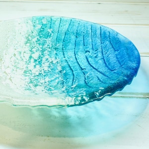 paradise beach fused glass decorative bowl 20cm / 8"