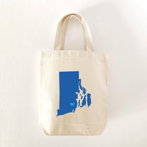 Custom Rhode Island Tote Bag: Personalized RI Canvas Gift