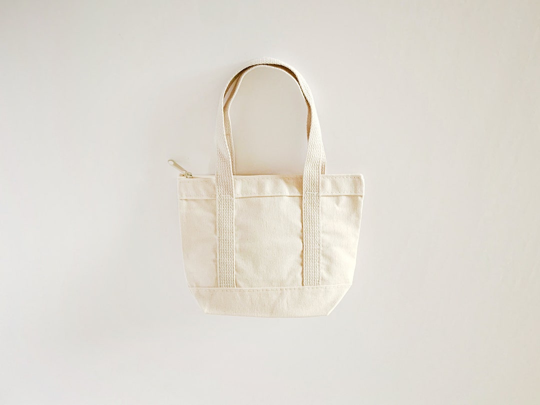 XS Zipper Bag Blank , Tote Bag Blanks, Minimalist Tote Bags, Cotton Canvas Tote Bags, Bulk Tote