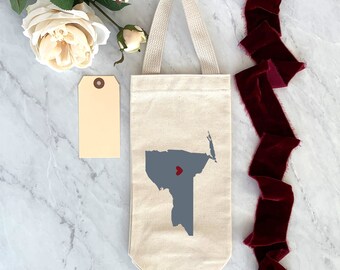 Wine State/Country Welcome Bags, Wedding Welcome Favors, Canvas Wedding Bags, State Tote Bags, Custom Totes, Bulk Pricing