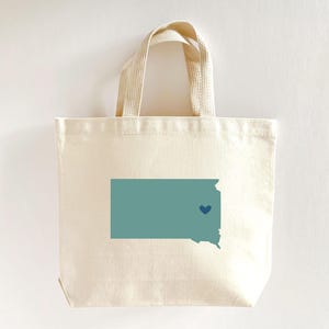 Custom South Dakota Wedding Tote Bag: Screen Printed Cotton Canvas
