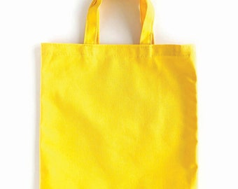 Yellow Tote Bag Blank, DIY Tote Bags, Blank Bags for HTV, Printmaking, Embroidery, Craft Blanks, High Quality Tote Bag Blanks, Canvas Totes