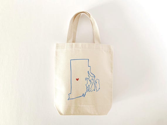 Rhode Island Outline Tote Bag: Custom Wedding Welcome Gift