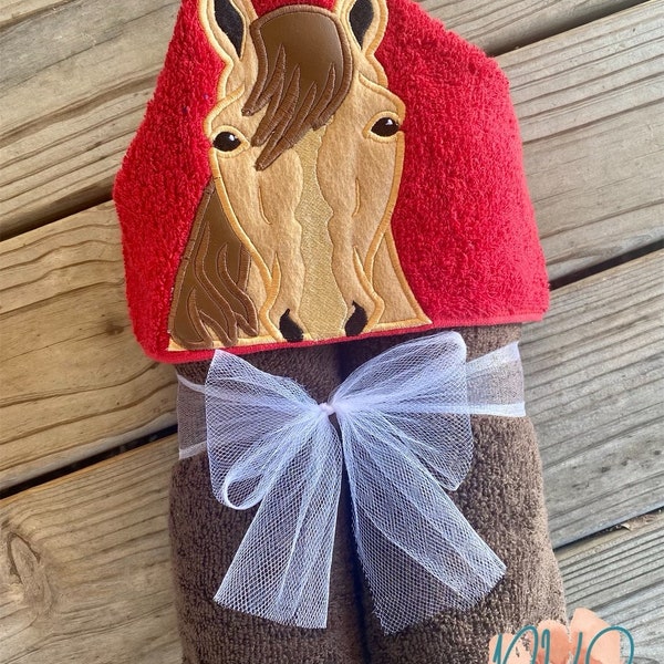 Horse Hooded Towel Etsy