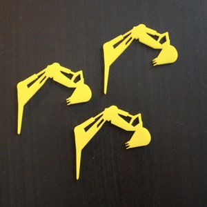 12 Construction Backhoe Cupcake Toppers Acrylic image 3