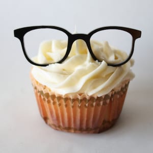 12 Vintage Geek Glasses Cupcake Toppers Acrylic image 2