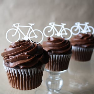 12 Road Bicycle Cupcake Toppers (Acrylic)