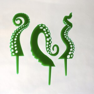12 Tentacle Cupcake Toppers Acrylic image 4
