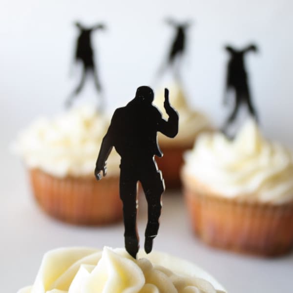 11 adornos para cupcakes de zombis y 1 superviviente (acrílico)
