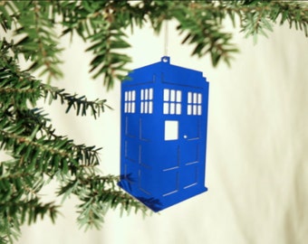 Acrylic Doctor Who Tardis Christmas Ornament