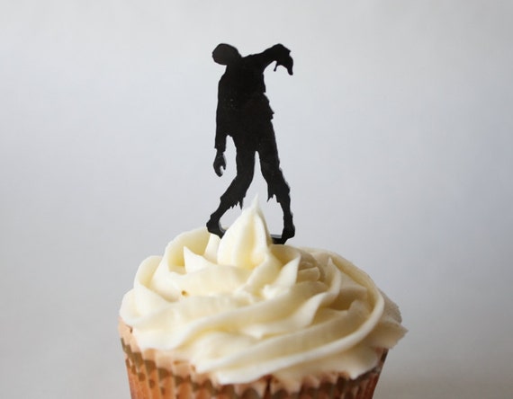 6 Zombie Cupcake Toppers Acrylic Etsy