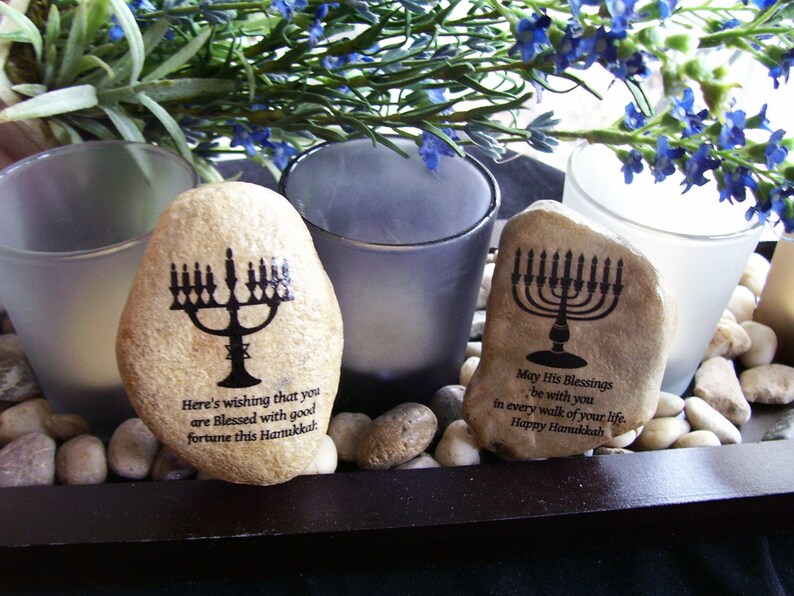 Choice of One Hanukkah Menorah With Blessing Prayer Hebrew Etsy
