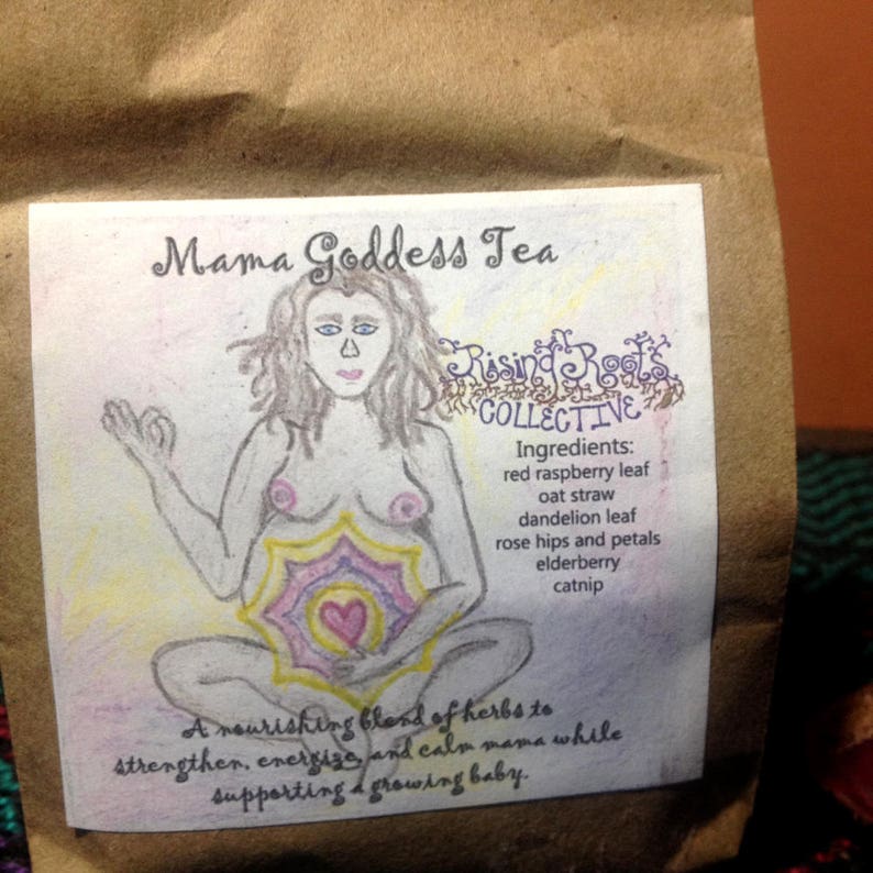 Mama Goddess Tea Herbal Tonic for Pregnancy, Breast Feeding, supports mother and baby, tones uterus image 2