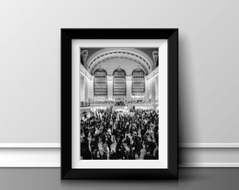 New York City Fine Art Prints, Wall Art, Wall Print, Wall Decor, Grand Central Terminal, Main Concourse, Black and White Photography