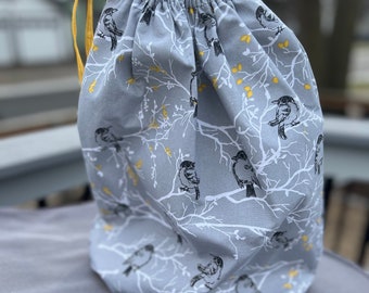 Cotton drawstring tote bag