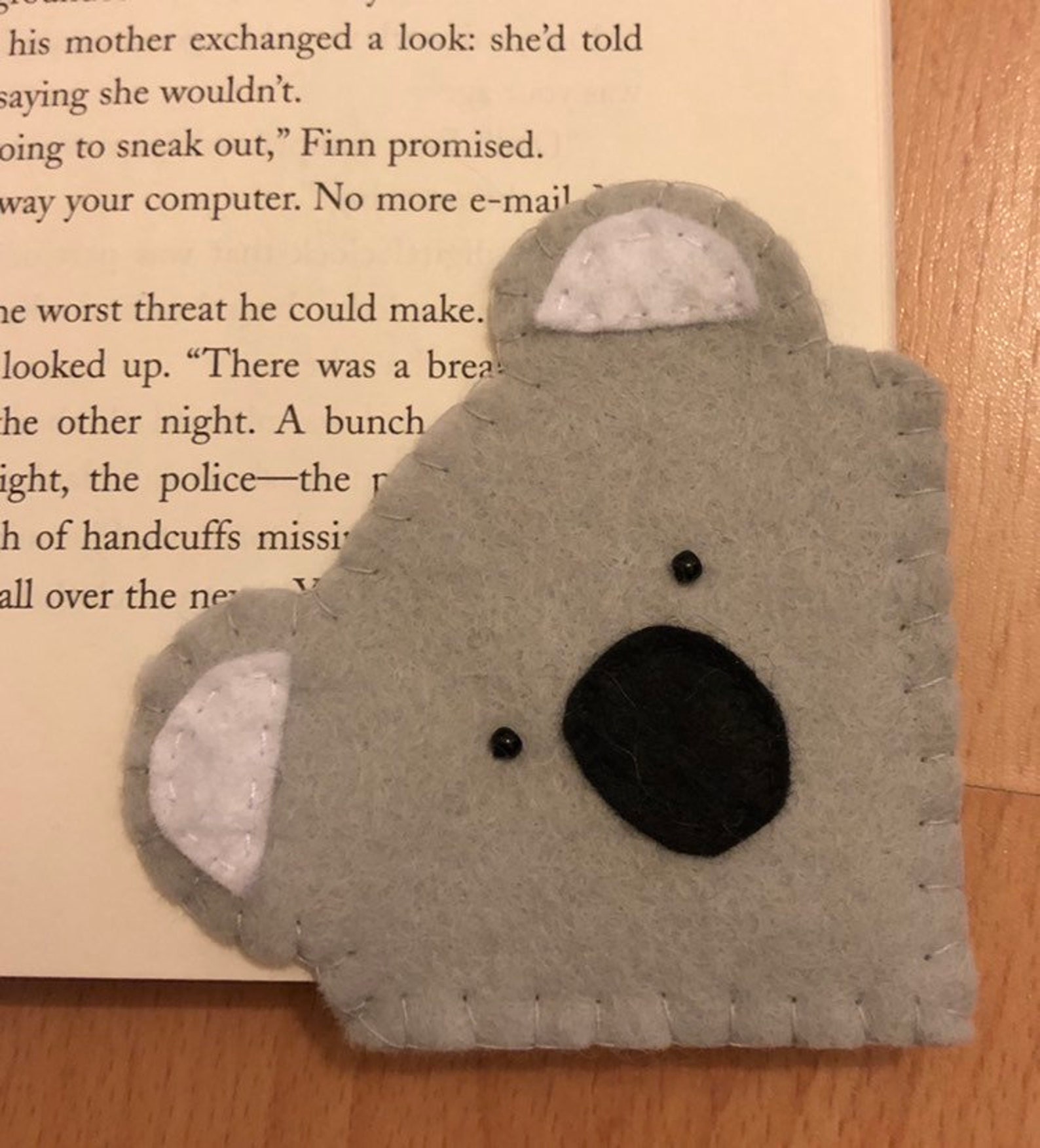 Koala bear felt corner bookmark bookworm book lover Etsy