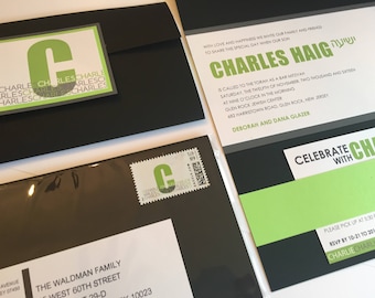 Modern Bar Mitzvah Invitation