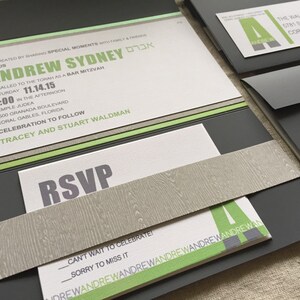 Modern Bar Mitzvah invitation
