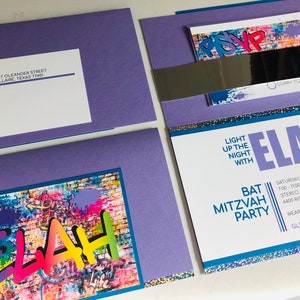 Graffiti Bat Mitzvah Invitations