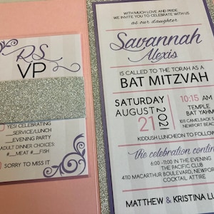 Modern Bat Mitzvah Invitation