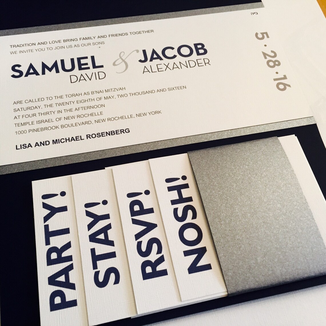 Modern B'nai Mitzvah Invitation - Etsy