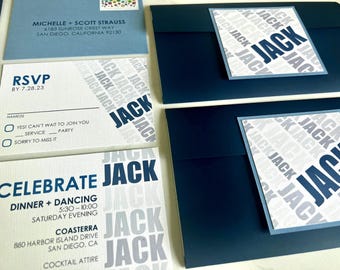 Modern Bar Mitzvah Invitation
