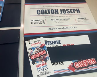 Baseball Bar Mitzvah Invitation