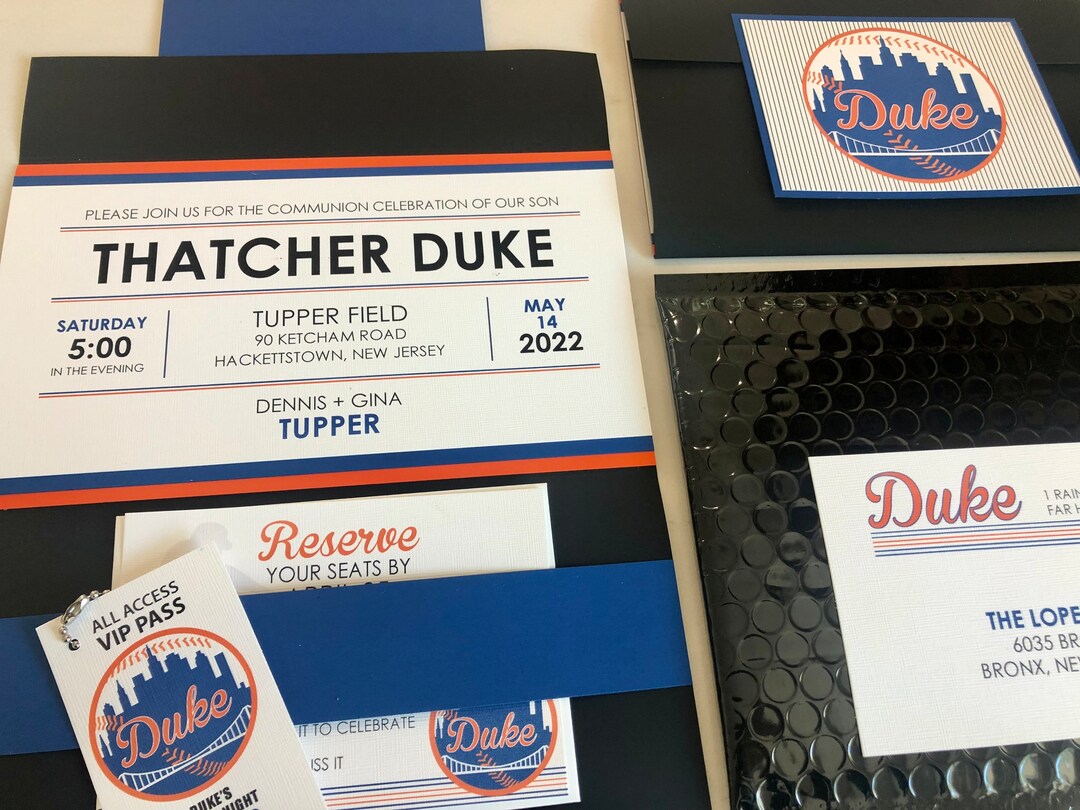 Baseball Invitation: Custom Layered Card Stock, Logo Design - Etsy