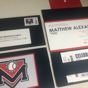 Baseball Bar Mitzvah Invitation
