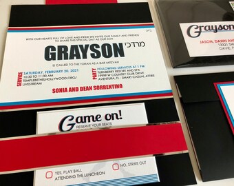 Baseball Bar Mitzvah Invitation