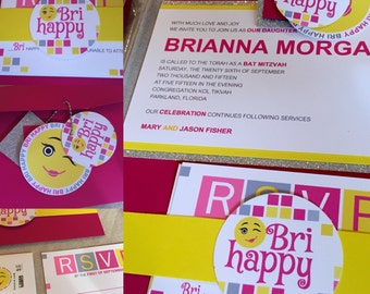 Fun and Festive Bat Mitzvah Invitation