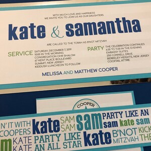 Elegant Bat Mitzvah Invitations