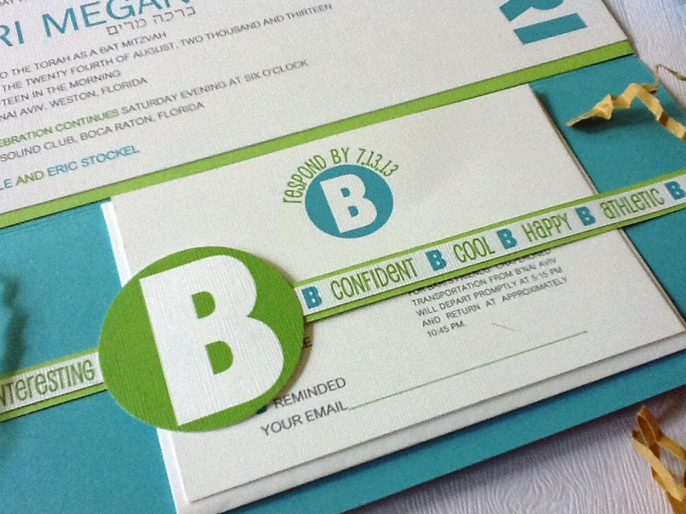 Fun Modern Bat Mitzvah Invitation Etsy