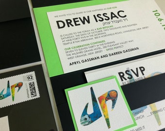 Modern Bar Mitzvah Invitation