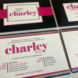 Glitzy Bat Mitzvah Invitations