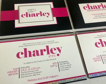 Glitzy Bat Mitzvah Invitations