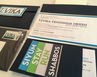 Modern Bar Mitzvah Invitation