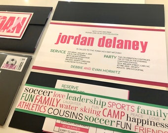 Modern Sports Bat Mitzvah Invitations