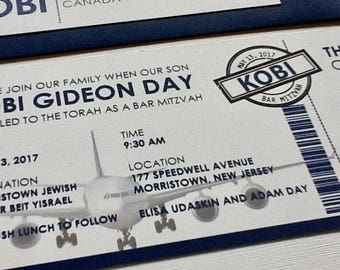 Ticket Bar Mitzvah Invitation