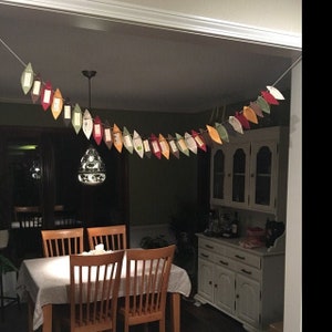 Give Thanks Garland in Maroon, Olive, Oatmeal, Mustard, Brown Thanksgiving Countdown Felt Thanksgiving Garland 3 ft long image 8