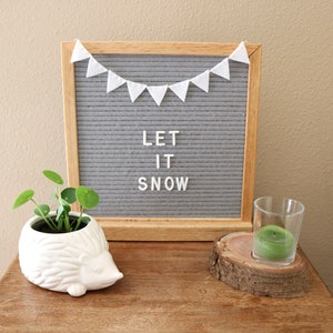 Guirlande en feutre blanc scintillant - Bruant à lettres hivernal