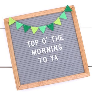 St Patrick's Day Letterboard Garland: Green Felt Mini Bunting