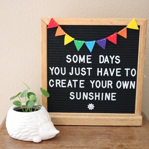 Rainbow Letterboard Garland - Rainbow Letter Board Accessories - Rainbow Mini Felt Bunting Garland